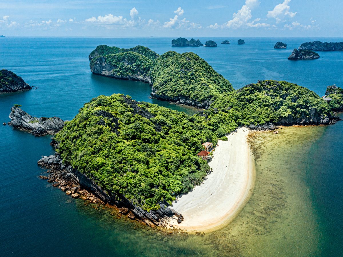 Đảo khỉ khi nhìn từ trên cao.