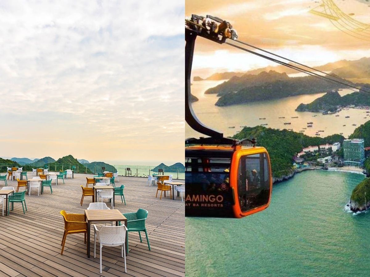 Trải nghiệm cáp treo Sun World Cat Ba và thưởng thức cafe ven biển, ngắm vịnh Lan Hạ.