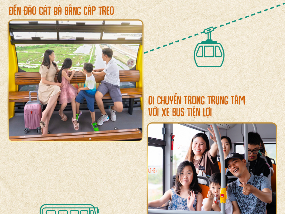 Từ trung tâm thị trấn Cát Bà, du khách có thể di chuyển bằng taxi, xe điện hoặc đi bộ ven biển để đến khu vực VUI Fest khá thuận tiện.