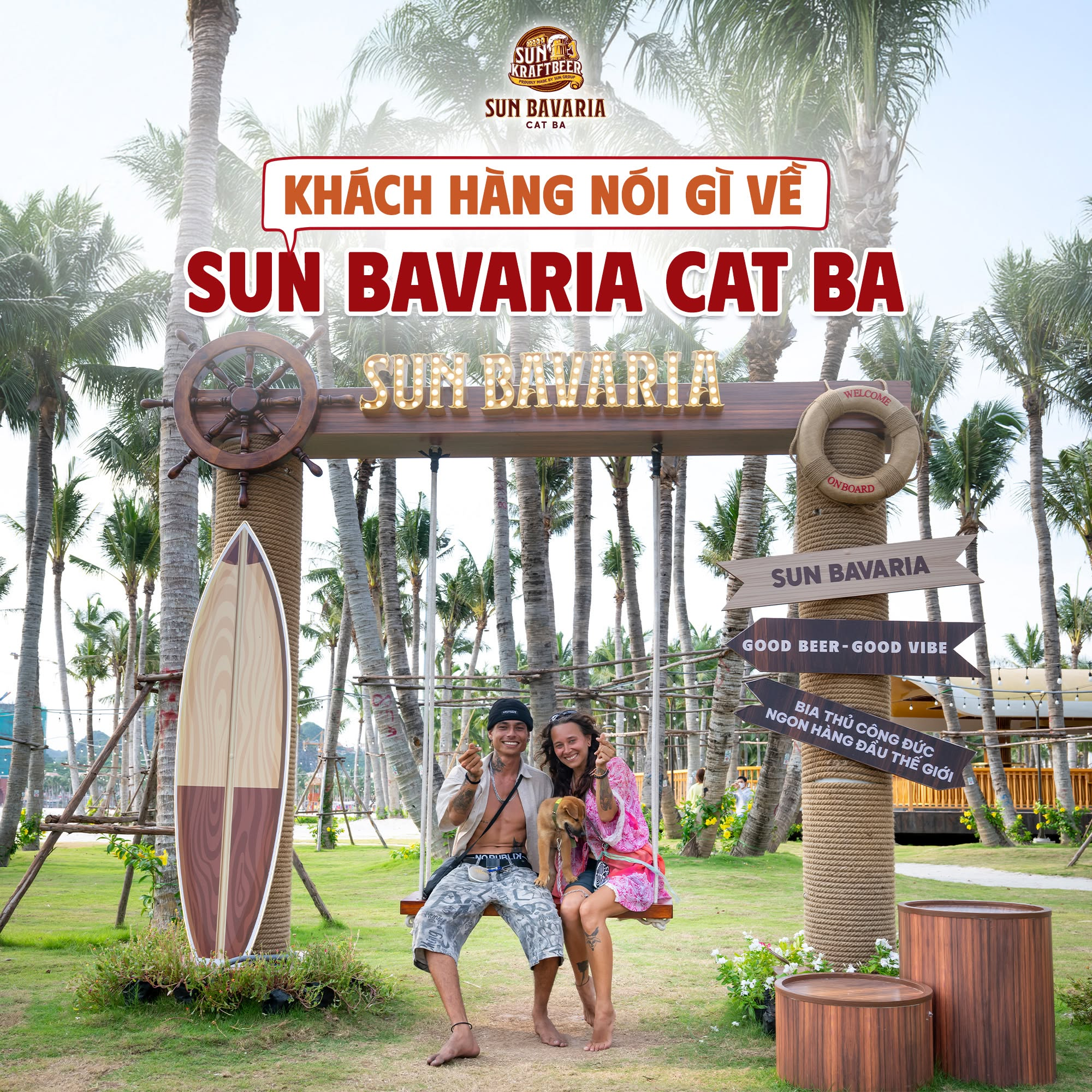 Sun Bavaria Cat Ba sở hữu không gian hướng biển lý tưởng để thư giãn sau hành trình khám phá.