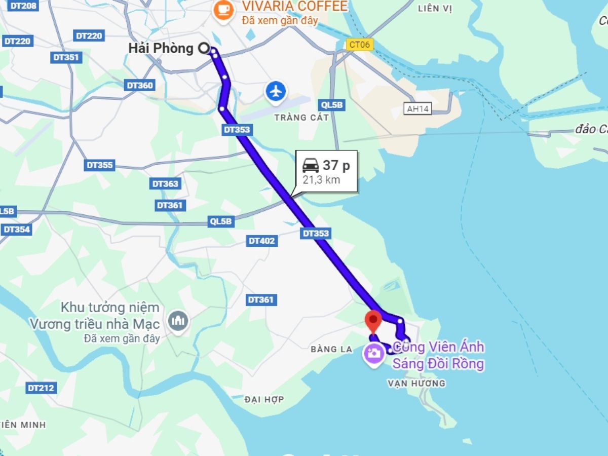 Du khách di chuyển từ trung tâm Hải Phòng đến Tháp Tường Long chỉ khoảng 45 phút