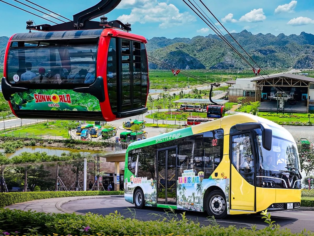 Limousine đến ga Cát Hải, sau đó tiếp tục bằng cáp treo Cát Hải Phù Long