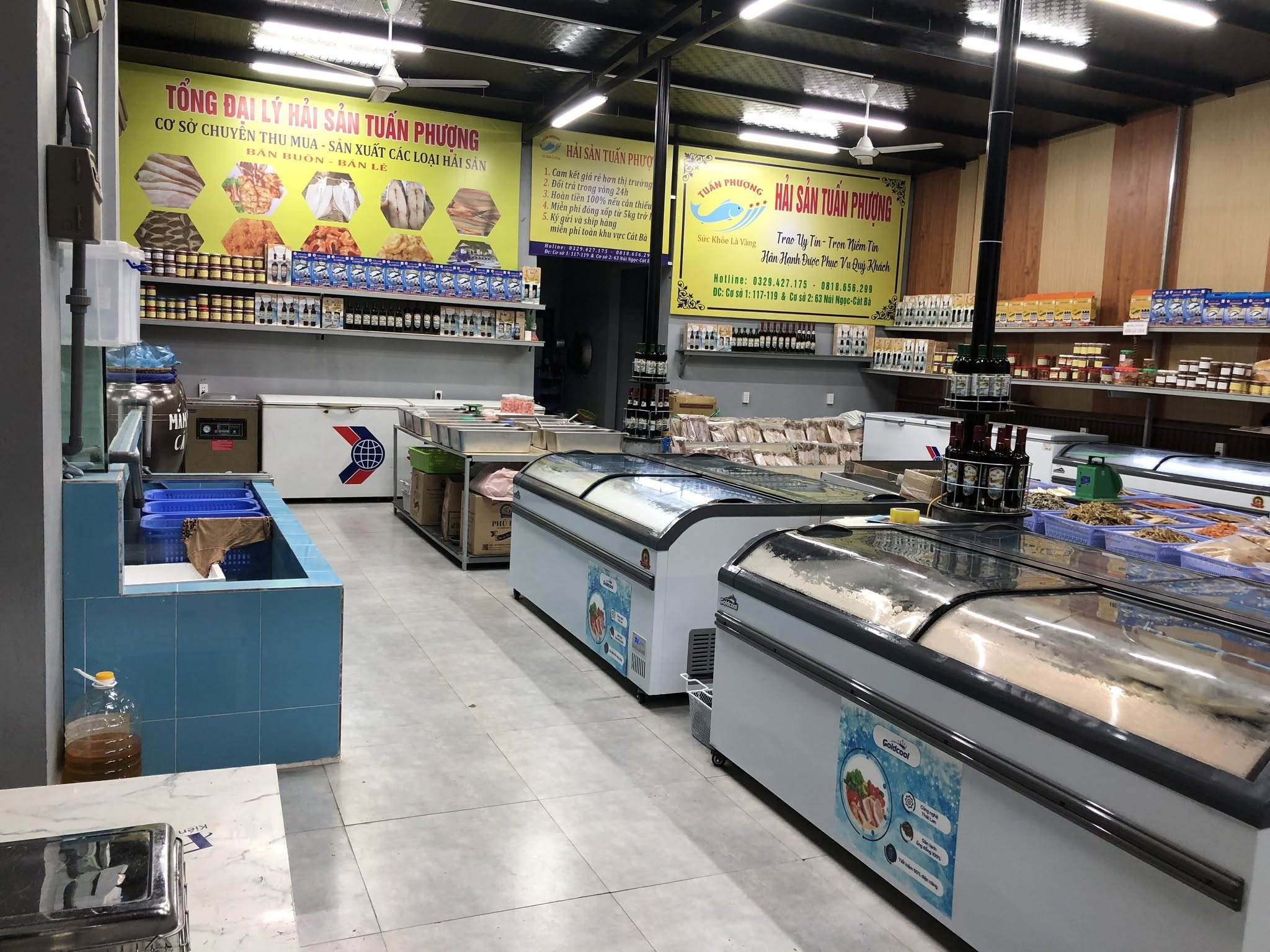 Carefully prepared dried seafood products attractively displayed at a trusted specialty shop