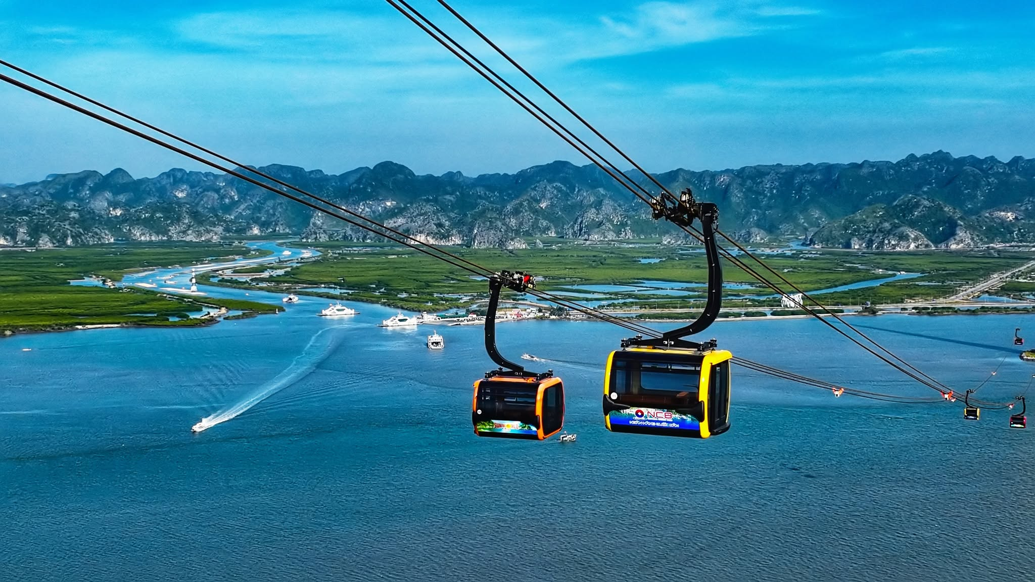 The cable car journey offers spectacular panoramic views of Cat Ba
