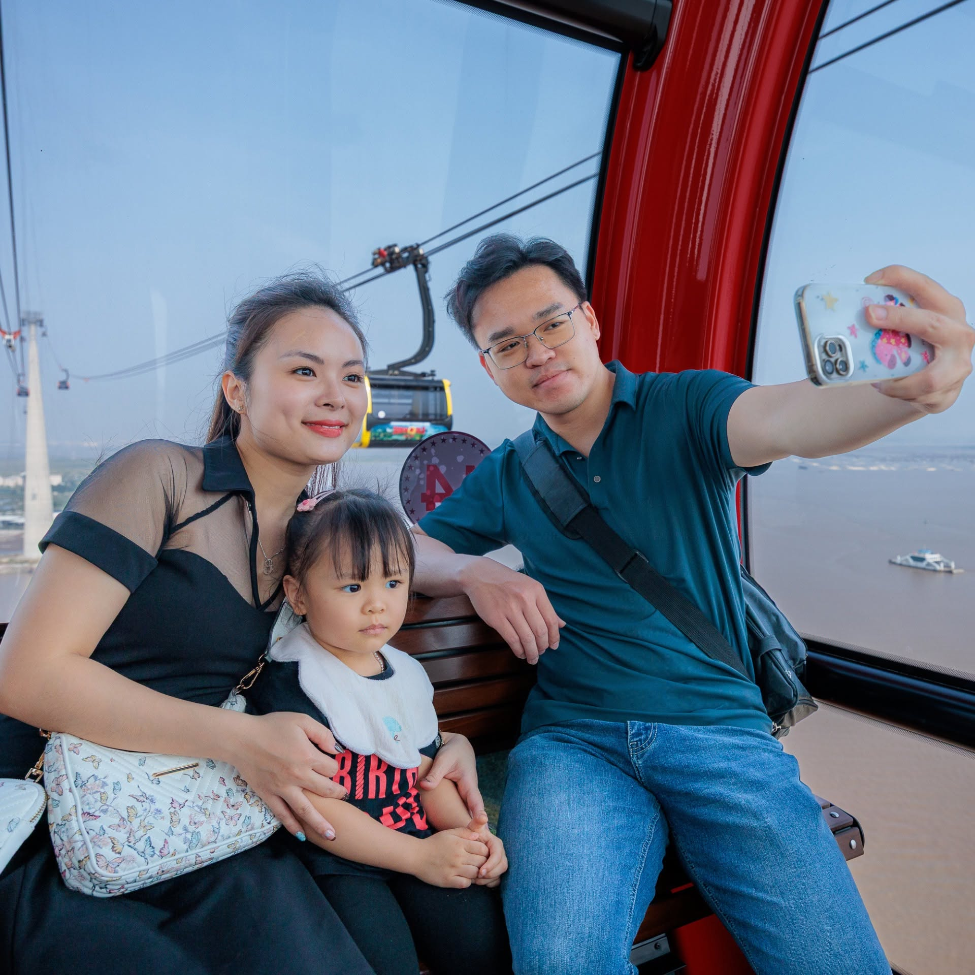 The cable car cabin offers impressive views of Cat Ba's sea and islands