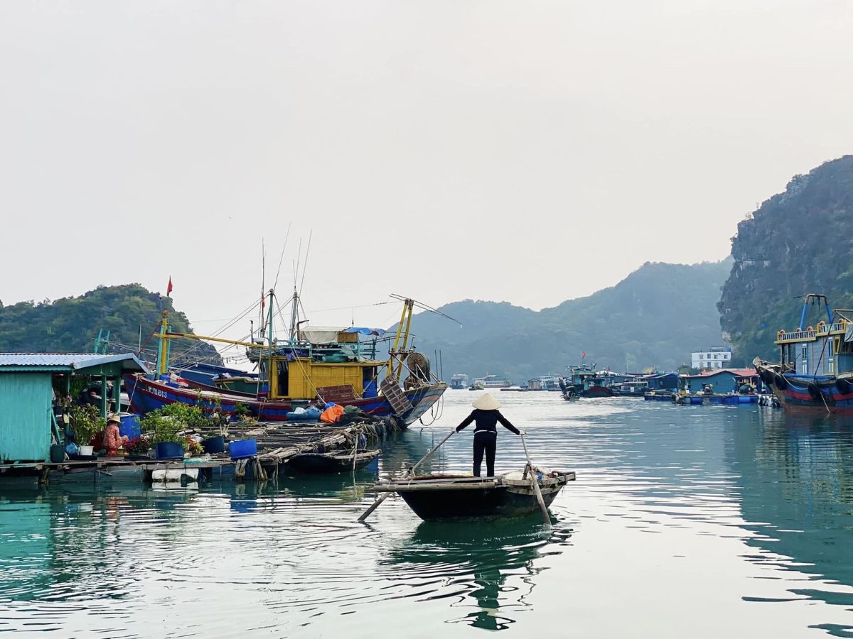 Làng chài Cái Bèo sở hữu cảnh quan vừa thơ mộng vừa mang đậm dấu ấn của một làng chài truyền thống