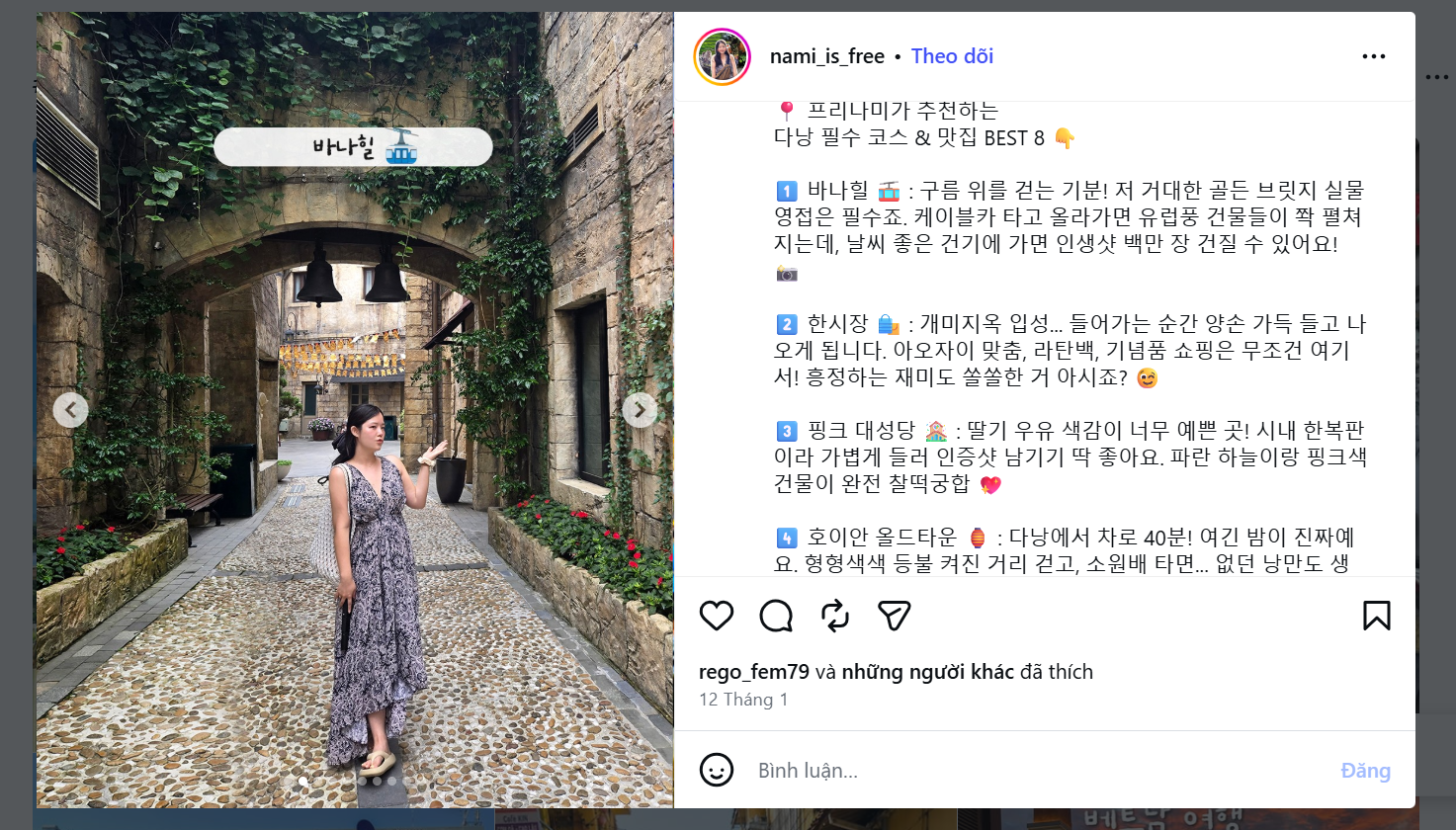 Korean tourists excitedly shared their experiences of capturing "once-in-a-lifetime photos" at Sun World Ba Na Hills on Instagram