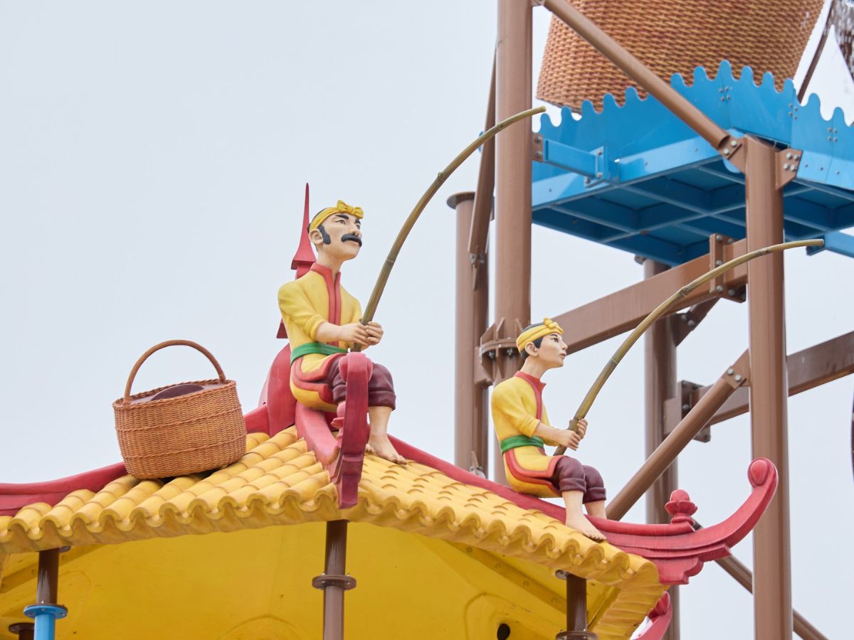 Tại Sun World Ha Nam, nghệ thuật múa rối nước được hiện thực hóa thành các không gian kiến trúc sắp đặt cực kỳ mãn nhãn để du khách check-in.