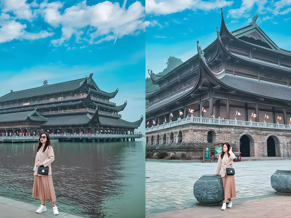 Mọi ngóc ngách trong chùa Tam Chúc đều là những background “sống ảo” được nhiều bạn trẻ yêu thích.
