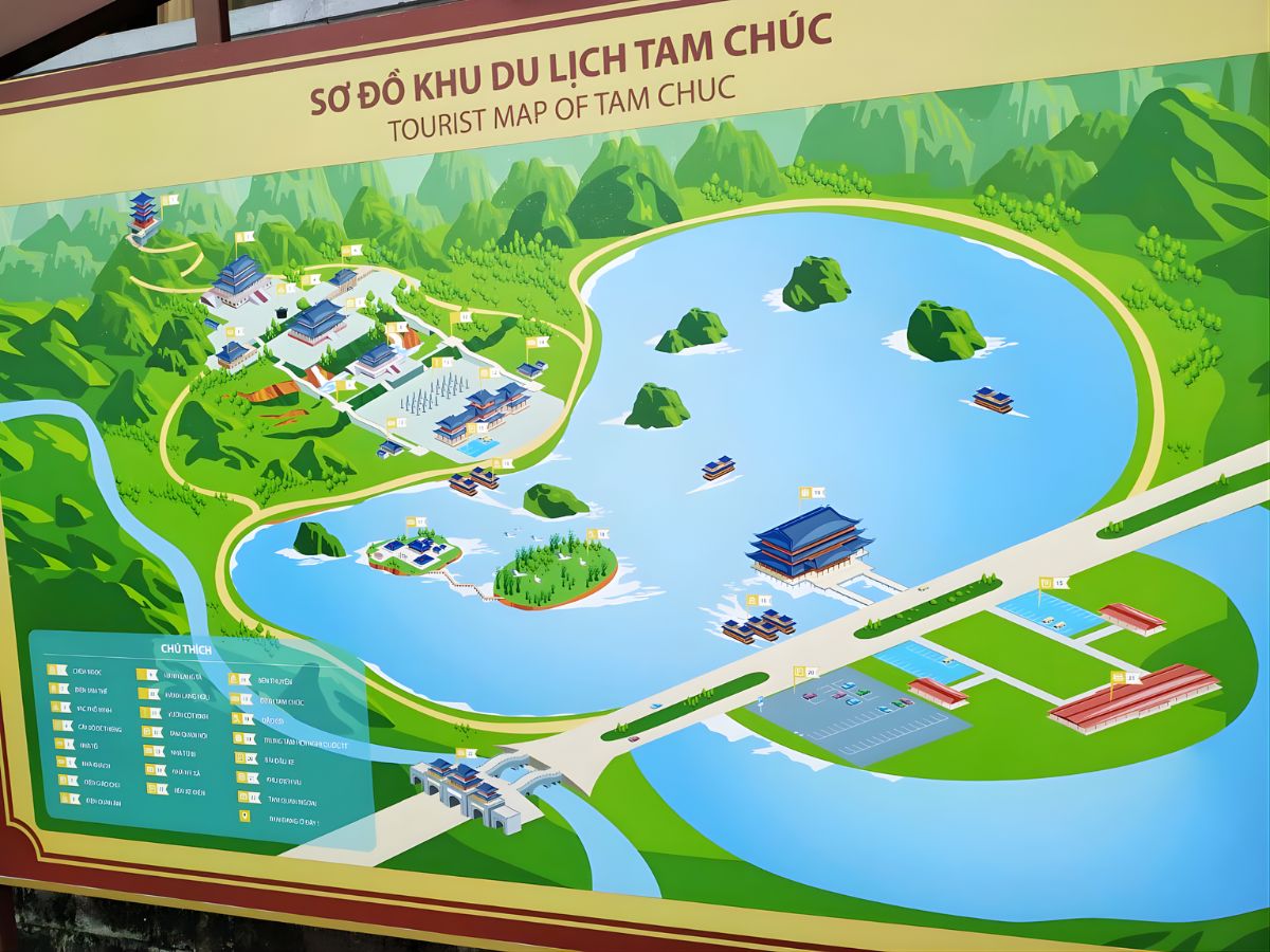 Sơ đồ khu du lịch chùa Tam Chúc.