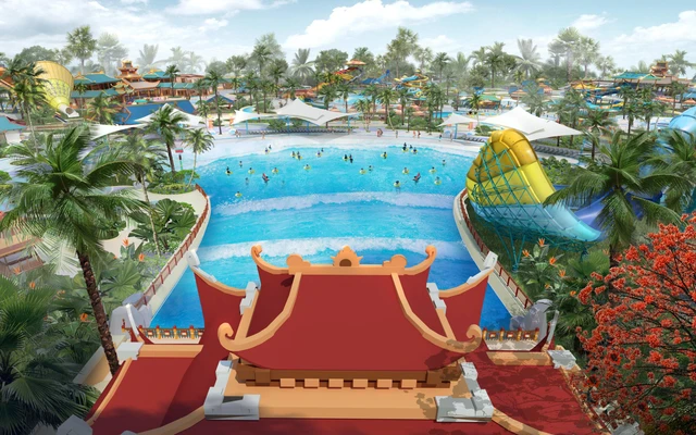 Khu du lịch được thiết kế lấy cảm hứng từ văn hóa múa rối nước đặc trưng vùng Đồng bằng Bắc Bộ. (Nguồn: Sưu tầm)