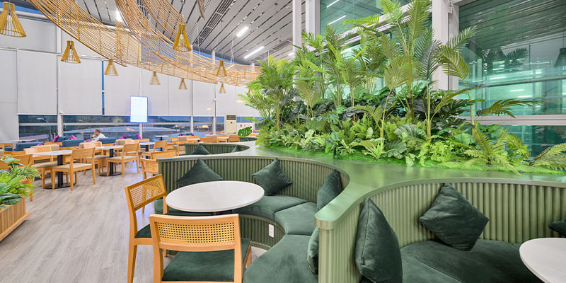 Phòng chờ hạng thương gia sang trọng tại sân bay Phú Quốc.