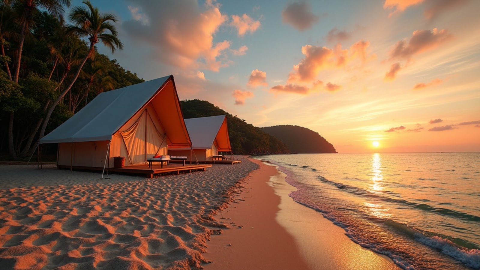 Cắm trại qua đêm trên đảo là hoạt động rất thú vị