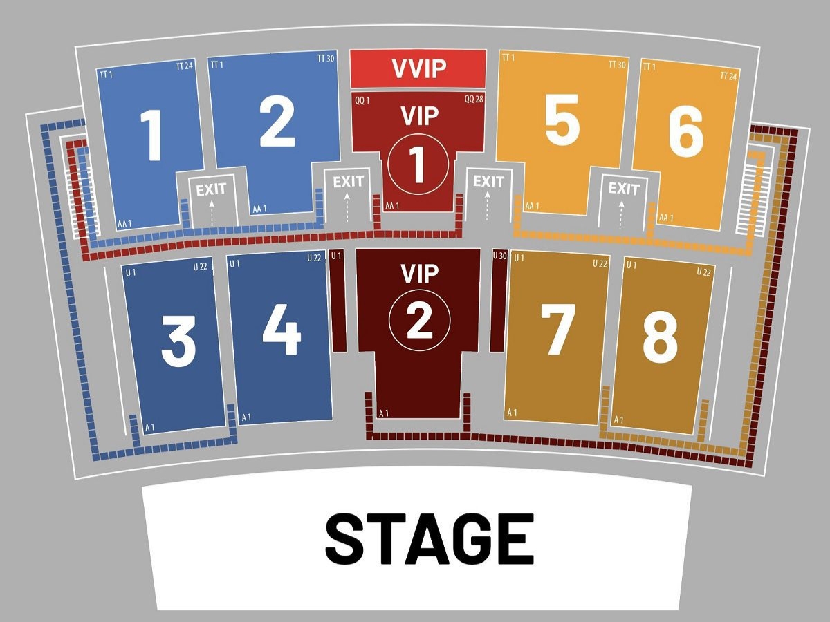 Sơ đồ sân khấu tại show diễn Nụ hôn của biển cả - Kiss of The Sea.