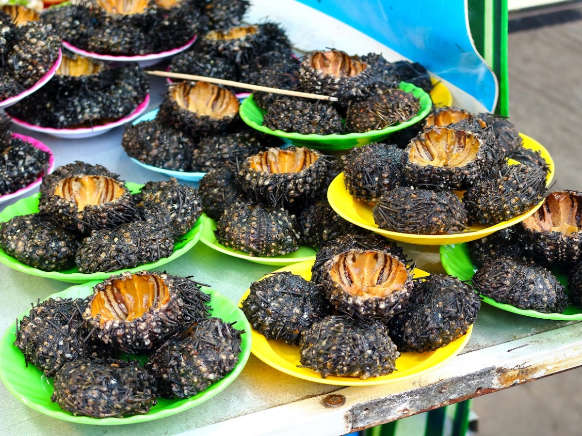 Thưởng thức nhum nướng mỡ hành thơm ngon, béo ngậy