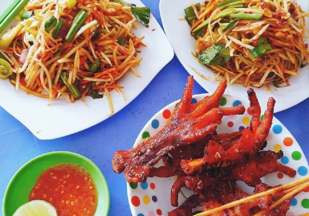 Thực khách nên điều chỉnh độ cay khi thưởng thức món đu đủ đâm Tri Tôn