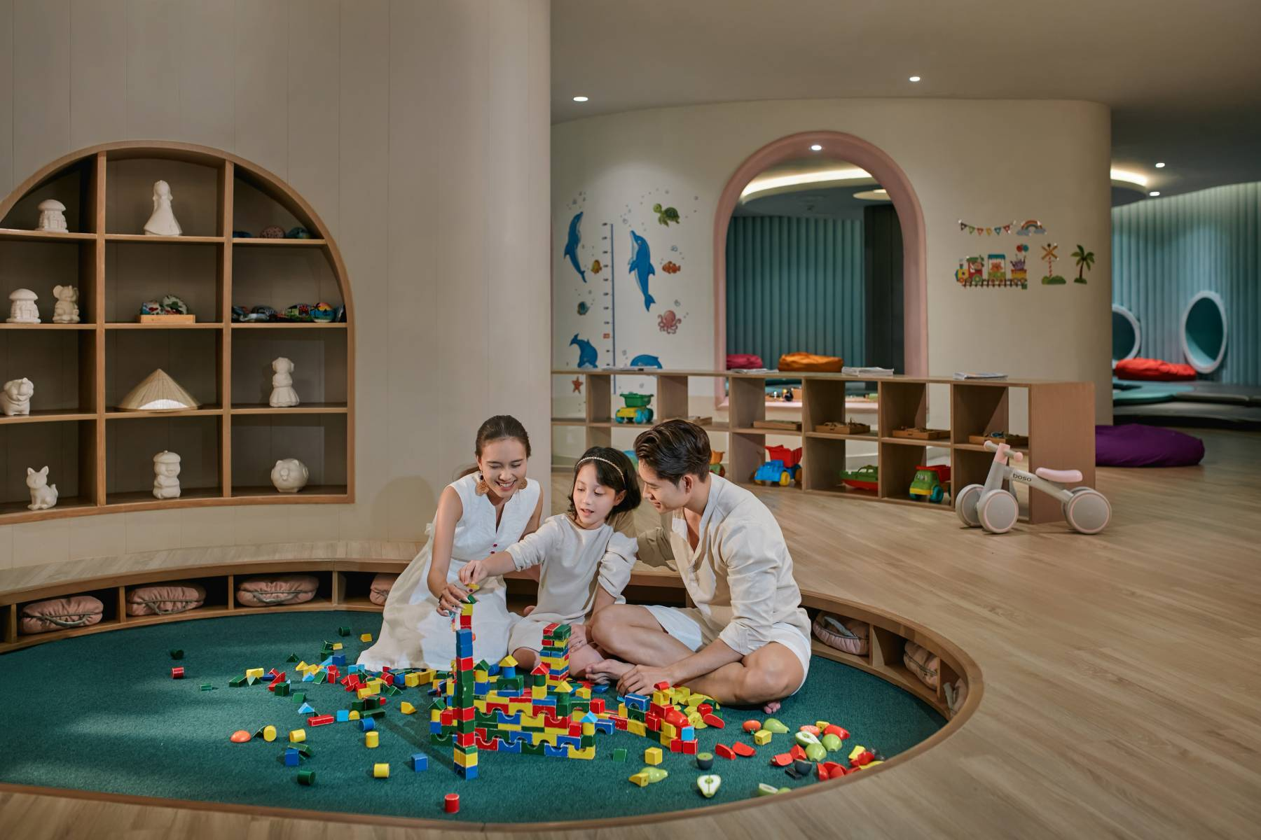 Các Kid's Club được thiết kế hiện đại với nhiều trò chơi sáng tạo, giúp các bé vừa vui chơi vừa phát triển kỹ năng. (Nguồn: Sưu tầm)