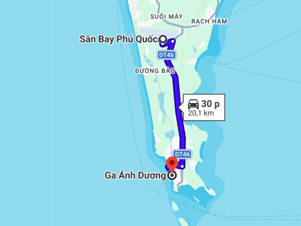 Khoảng cách từ sân bay Phú Quốc đến ga An Thới không quá xa và thuận tiện di chuyển. (Nguồn: Sưu tầm)