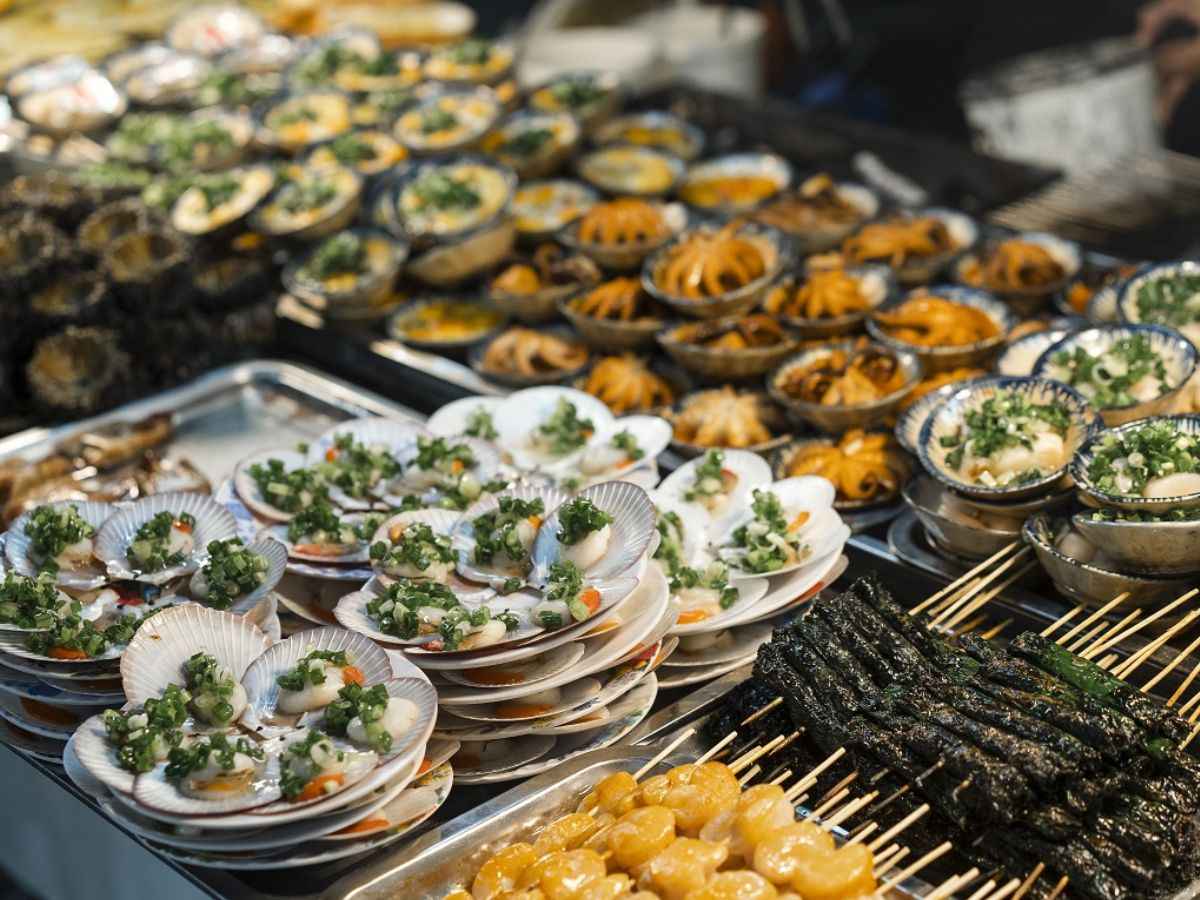 Quầy hải sản nướng tại nhà hàng bia Phú Quốc