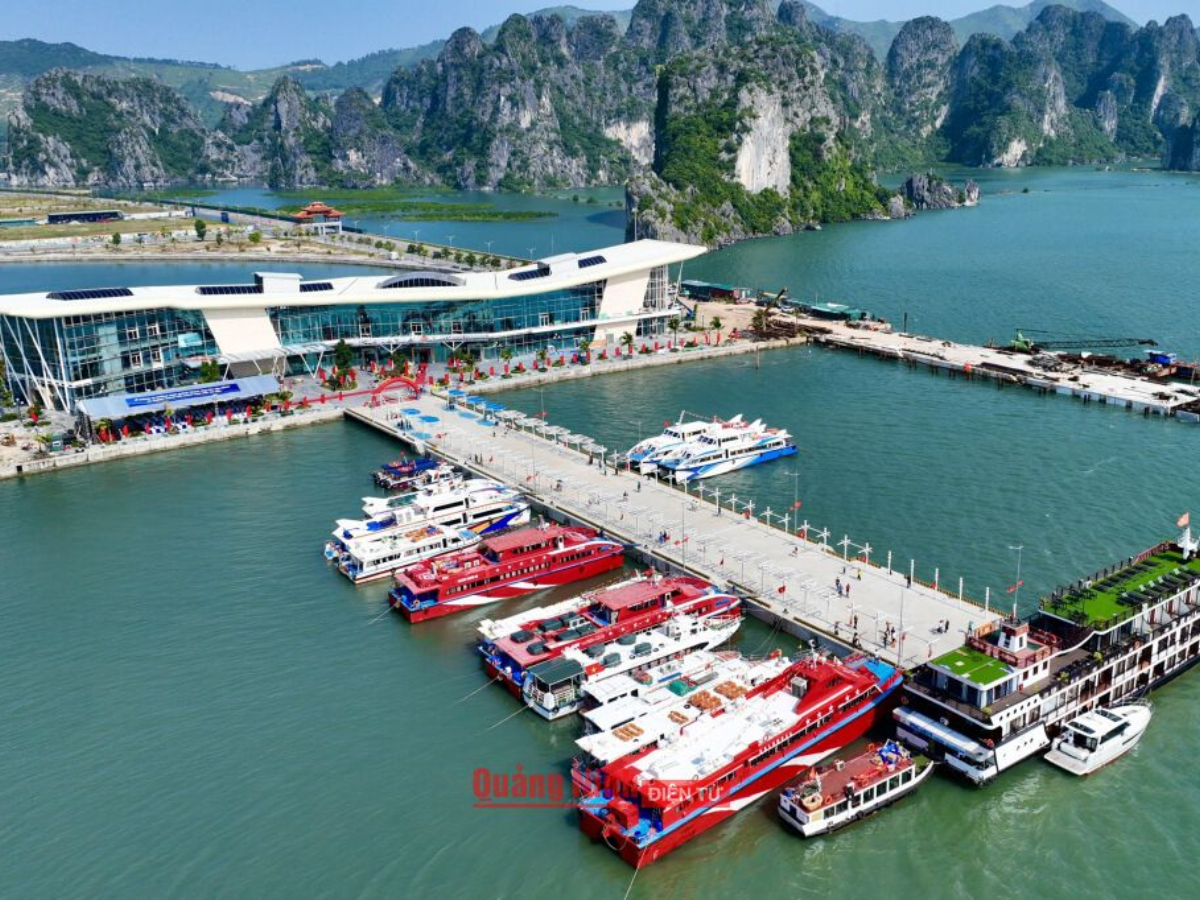 Tàu cao tốc từ cảng Ao Tiên ra Quan Lạn có nhiều chuyến mỗi ngày.
