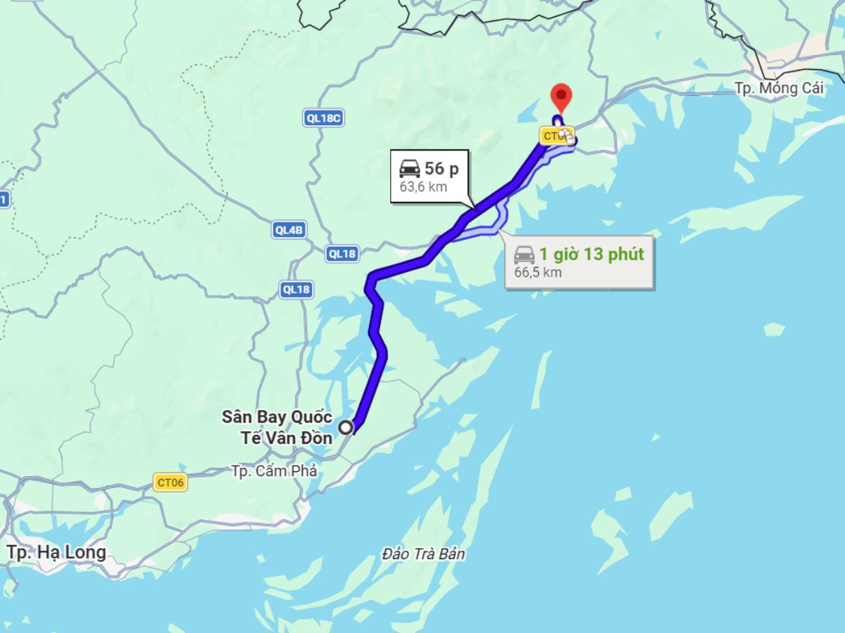 Du khách dễ dàng di chuyển từ sân bay Vân Đồn đến Hải Hà, Quảng Ninh.