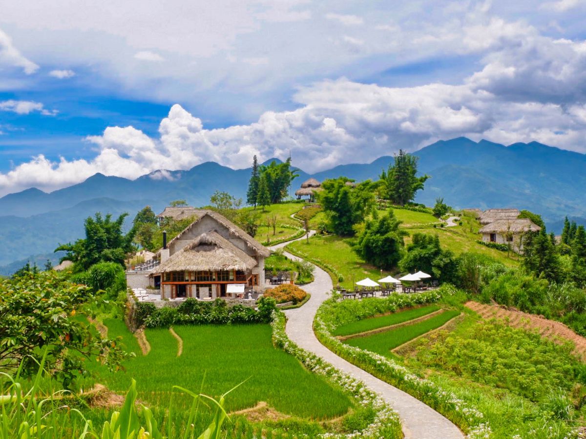 Khung cảnh tuyệt đẹp của homestay ở Sa Pa.