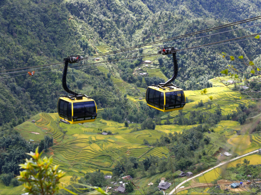Du khách có thể lựa chọn khám phá Sun World Fansipan Legend bằng cáp treo.