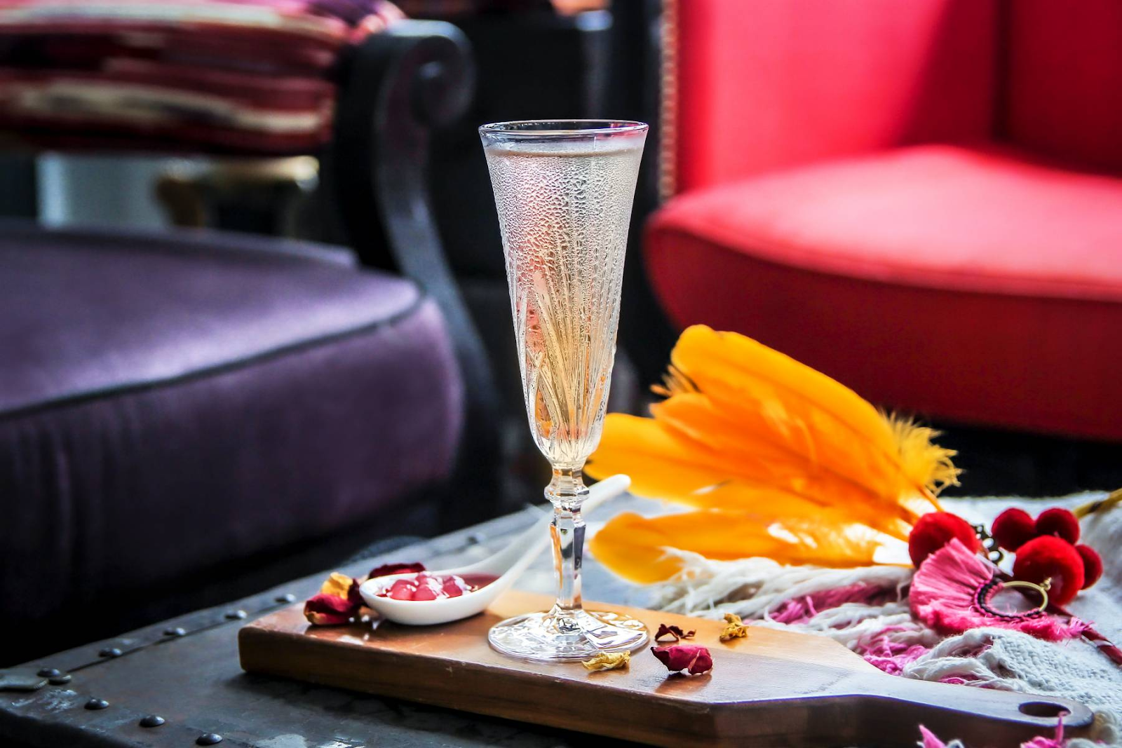 Những ly rượu được bày trí vô cùng đẹp mắt