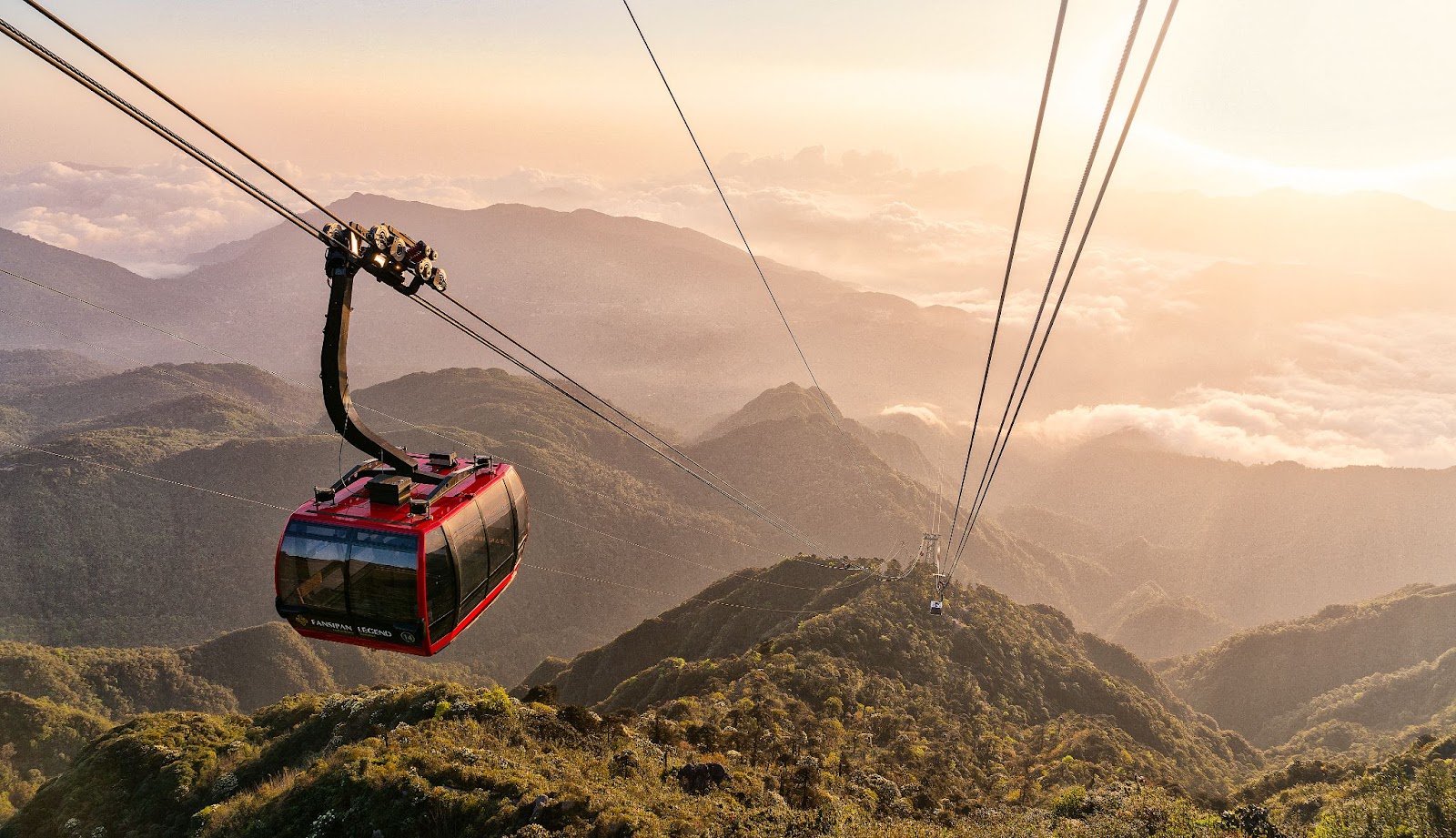 Soar above the clouds on the Fansipan cable car for breathtaking mountain views