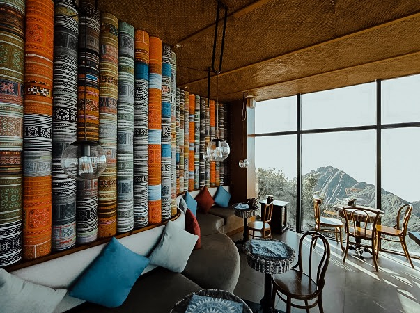 The cozy interior of Cafe De Soleil