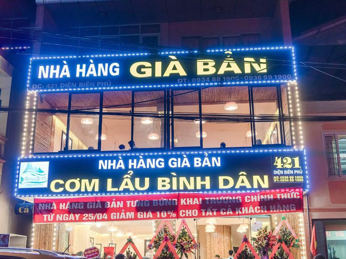 Nhà hàng Gia Bản tạo cảm giác gần gũi với các món lợn bản chế biến đa dạng.