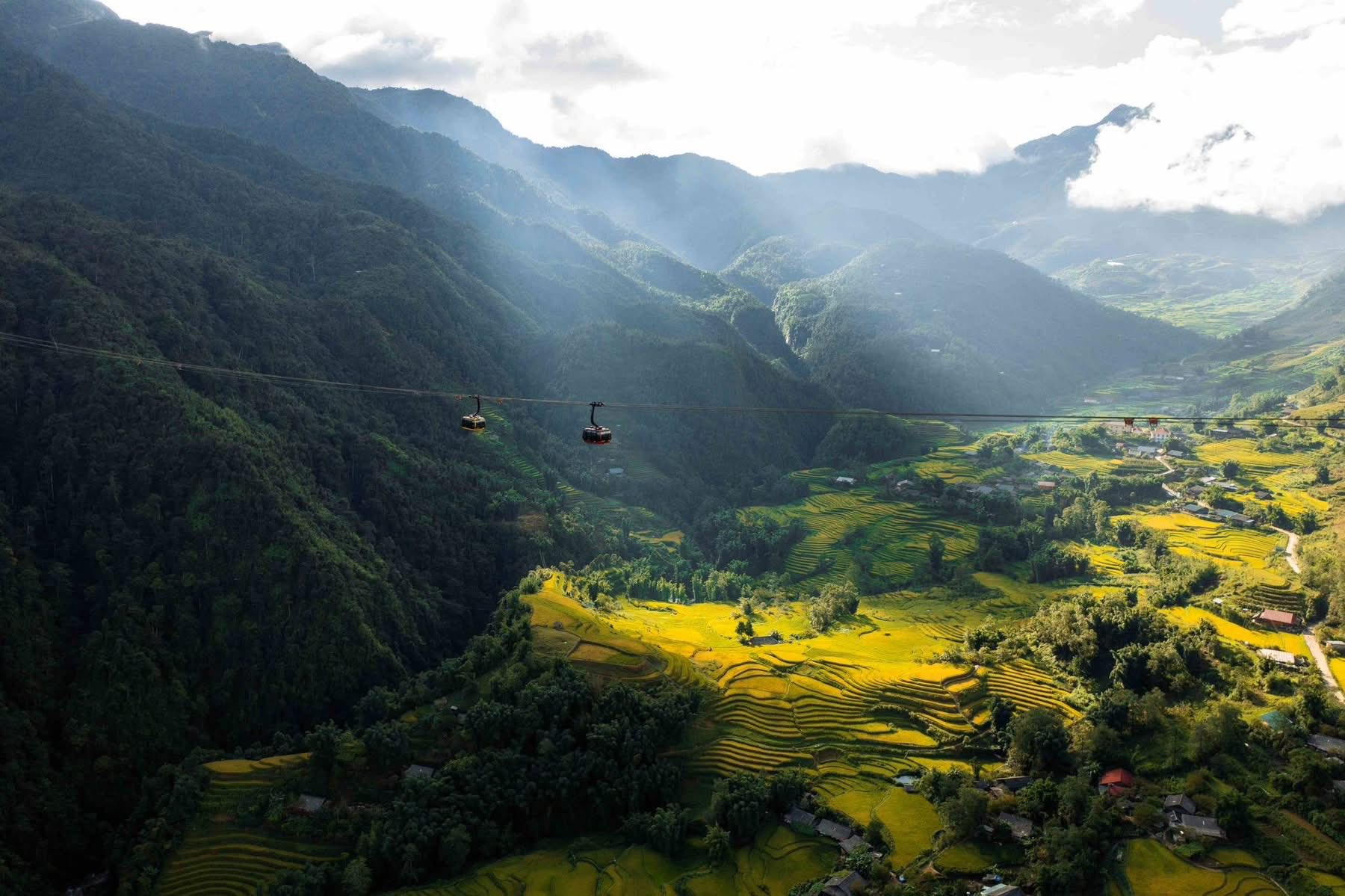 The Fansipan cable car takes visitors across the majestic Hoang Lien Son valley.