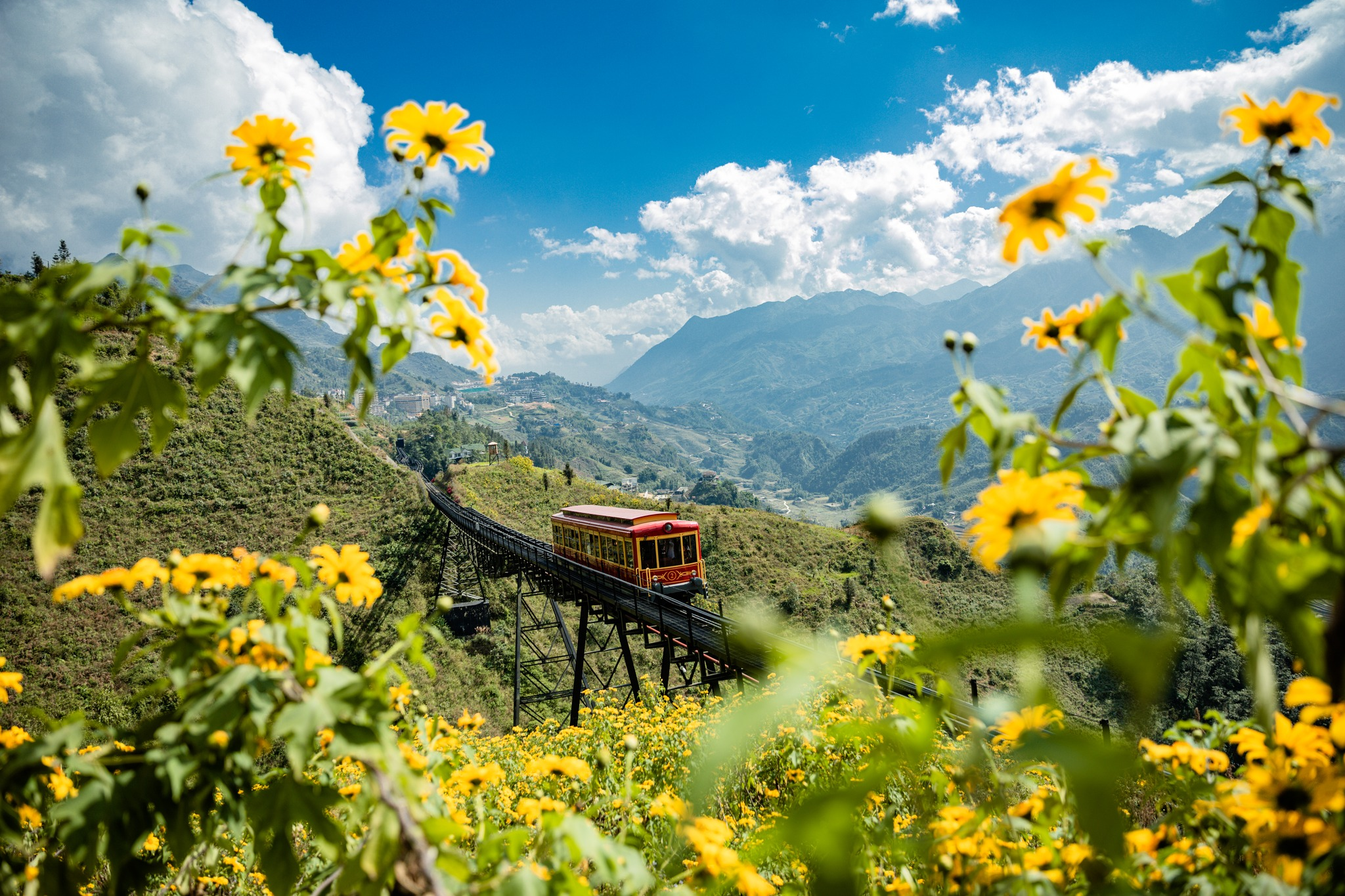 The Muong Hoa funicular offers an exciting journey through the mountains.