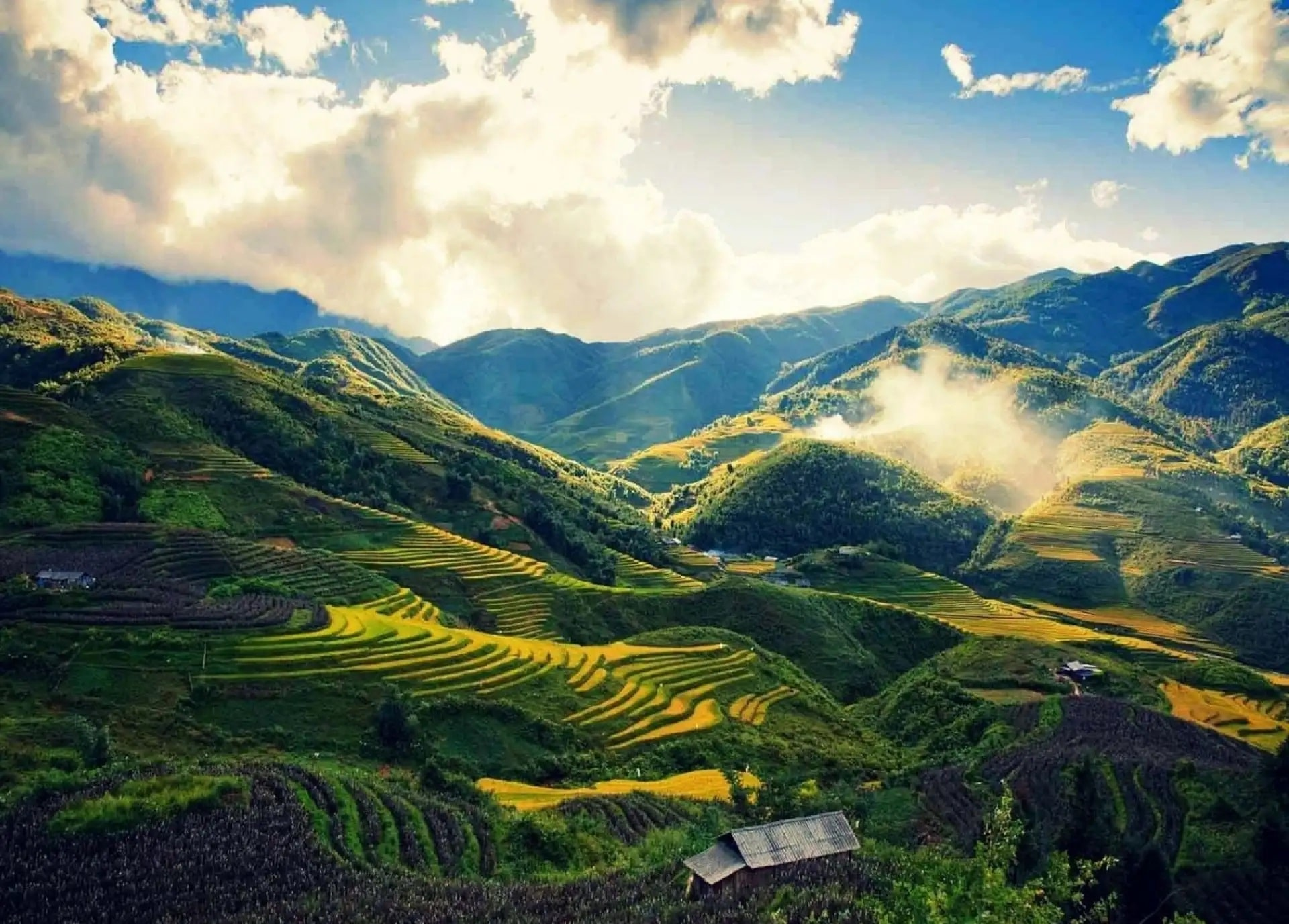 The picturesque natural scenery in Muong Hoa Valley