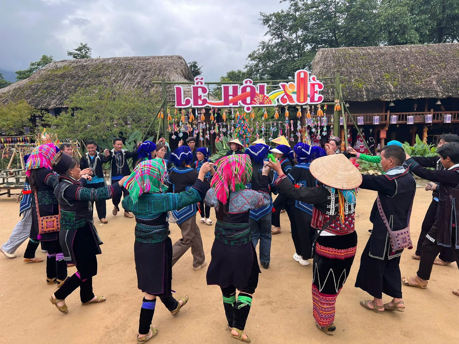 Tourists enjoy experiencing the festival at May Village
