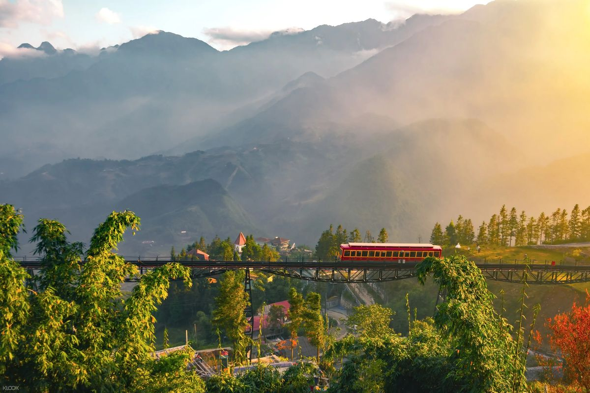 The Muong Hoa funicular takes tourists across the beautiful valley and terraced rice fields before boarding the cable car.