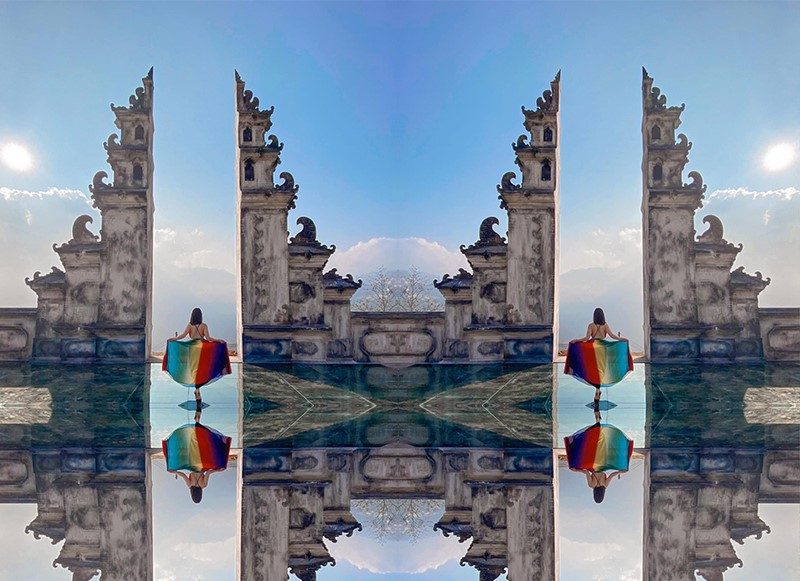 Tourists take photos for social media at the O Quy Ho Sky Gate area.