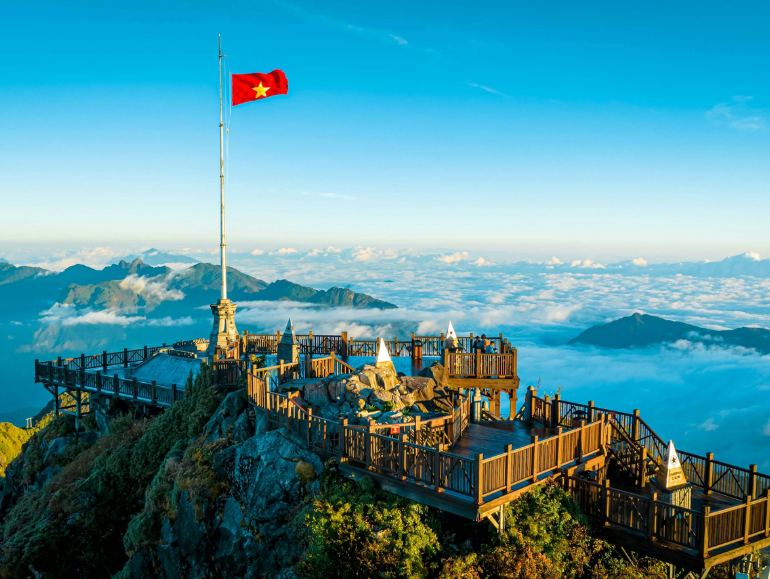 The summit of Fansipan stands at an altitude of over 3,000 meters