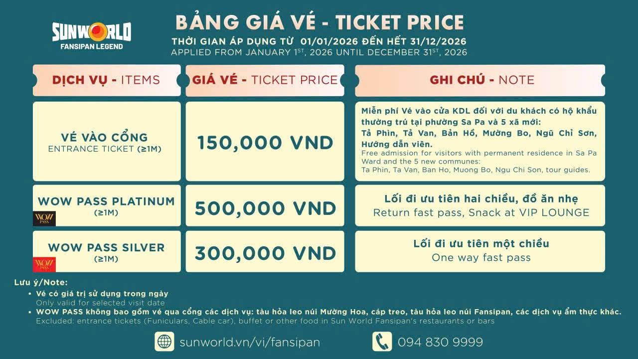 Wow Pass Fansipan - lựa chọn cho du khách muốn sử dụng lối đi ưu tiên.
