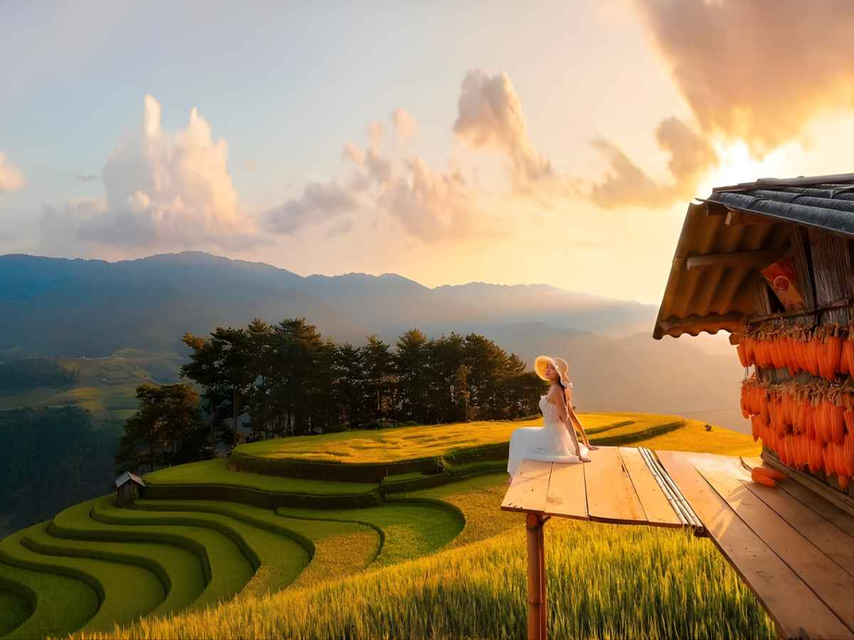 Đồi Móng Ngựa nằm tại bản Sáng Nhù, cách trung tâm phường Mù Cang Chải khoảng 2 km. (Nguồn sưu tầm)