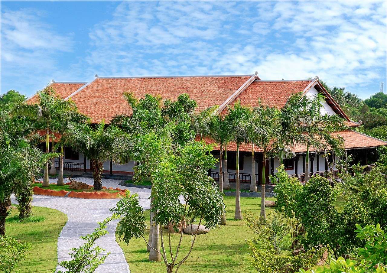 Một góc không gian yên bình khu du lịch Long Điền Sơn.