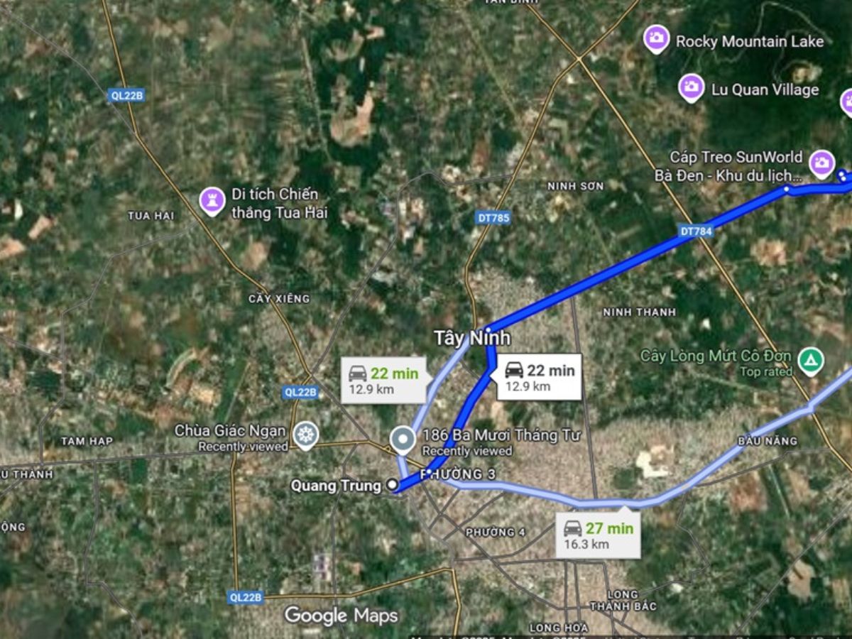 Di chuyển nội tỉnh dễ dàng từ trung tâm đến chùa Linh Sơn Phước Trung.