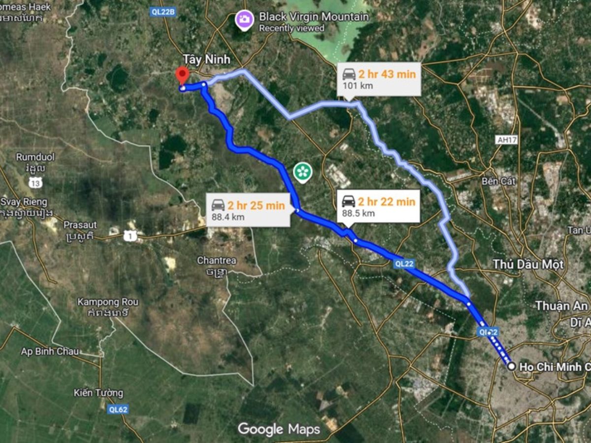 Di chuyển từ TP. Hồ Chí Minh đi chùa Tứ Phước Tây Ninh.