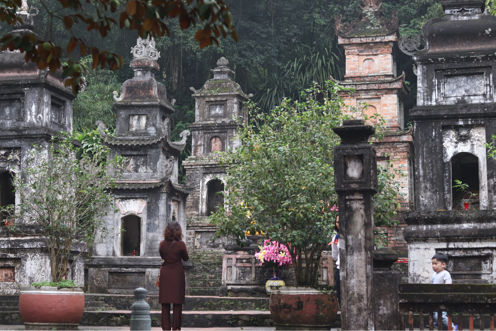 Pilgrims pay respects at Thien Tru Temple, the heart of Perfume Pagoda