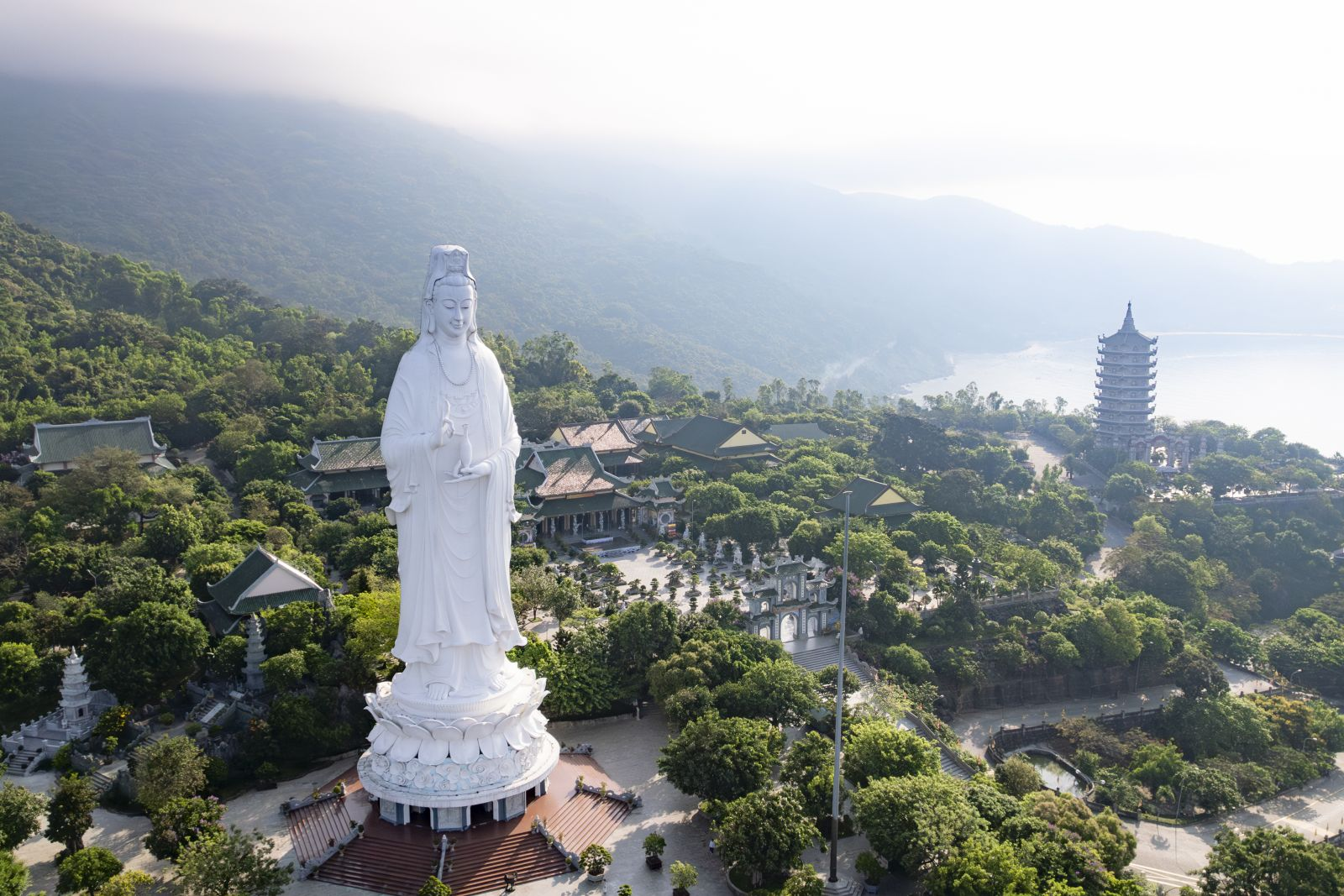 The panoramic view of Linh Ung Pagoda (Son Tra) from Vietnam’s tallest Guanyin statue