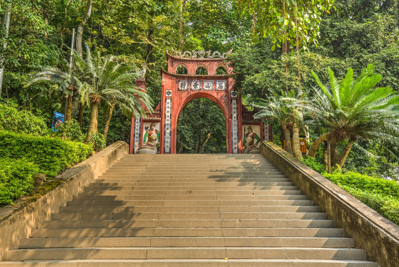 Beyond the Grand Gate, a mountain path leads to the main relics of Hung Temple