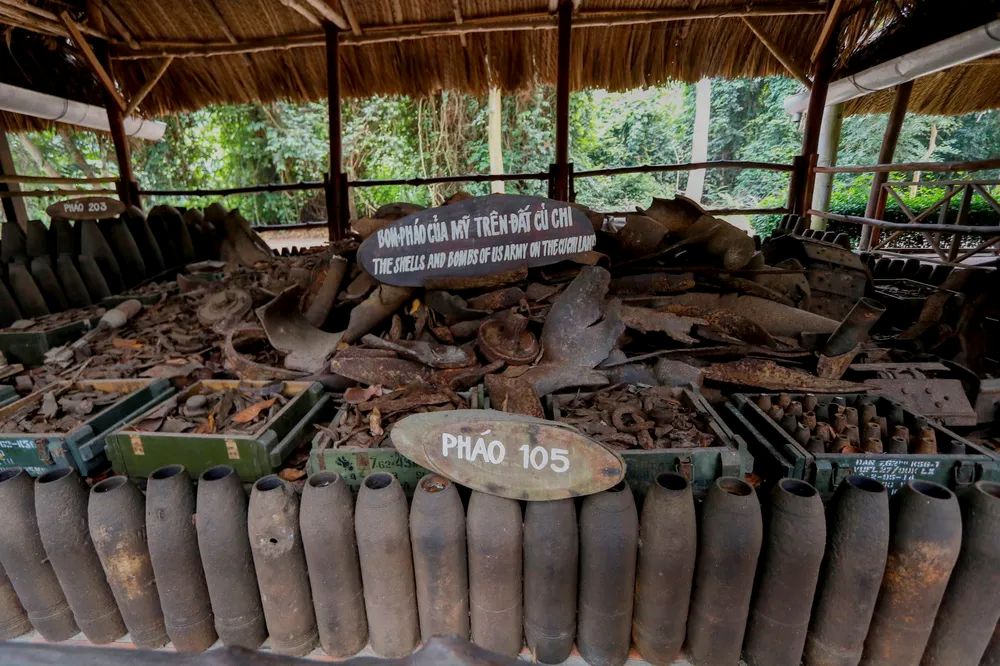 Wartime bombs and artillery preserved to this day.