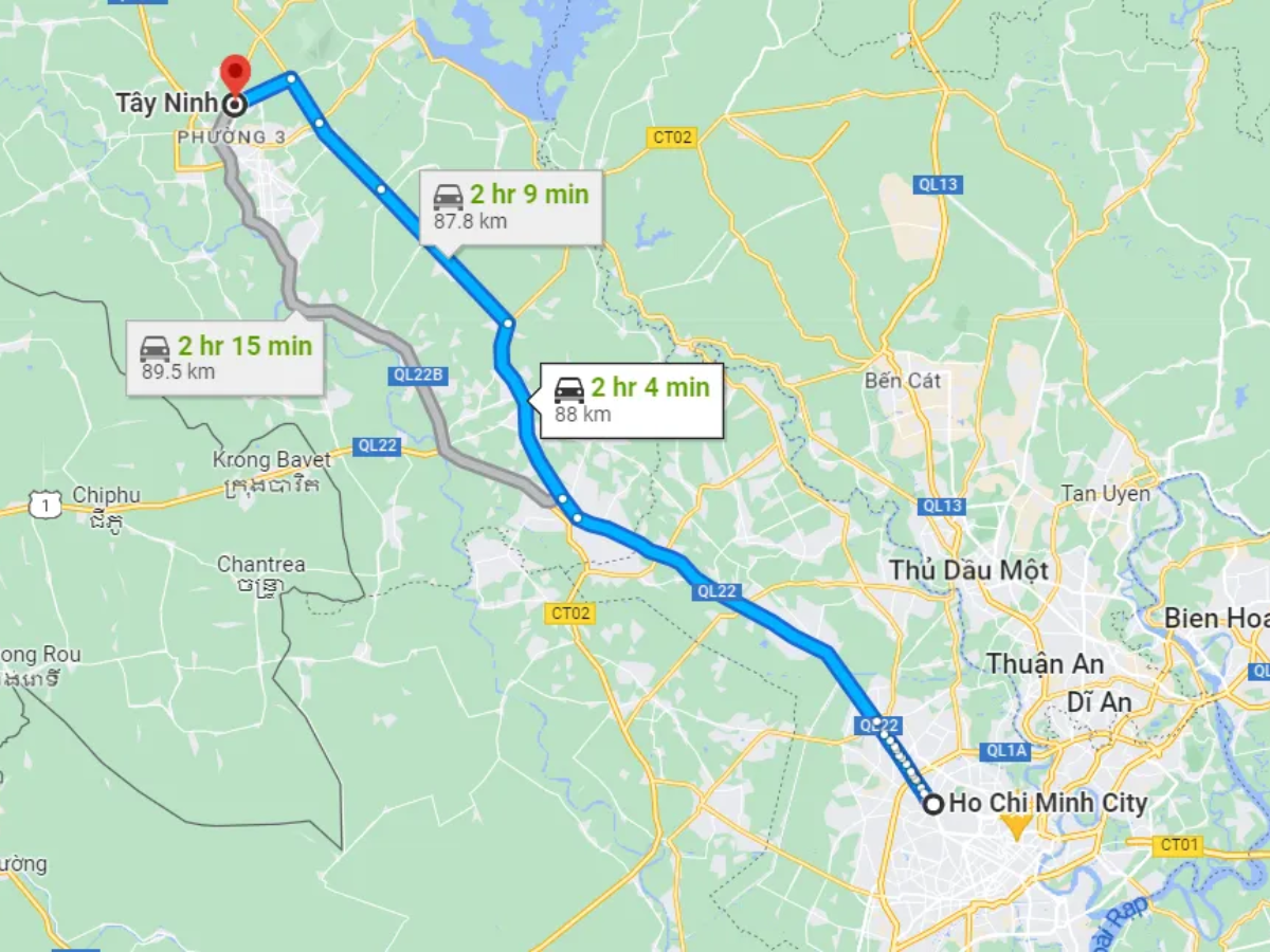 Tây Ninh có vị trí thuận tiện gần TP.HCM