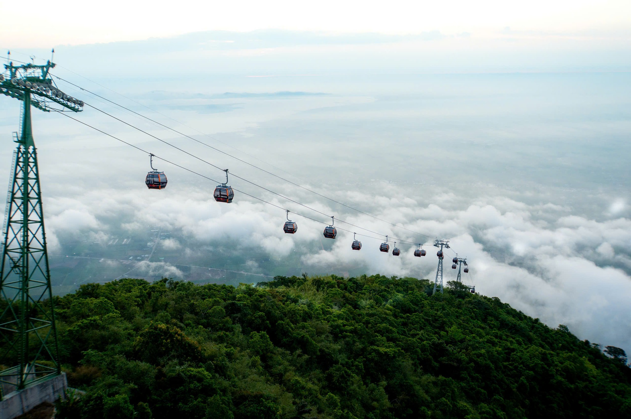 Enjoy breathtaking views of Tay Ninh’s countryside from the scenic cable car ride