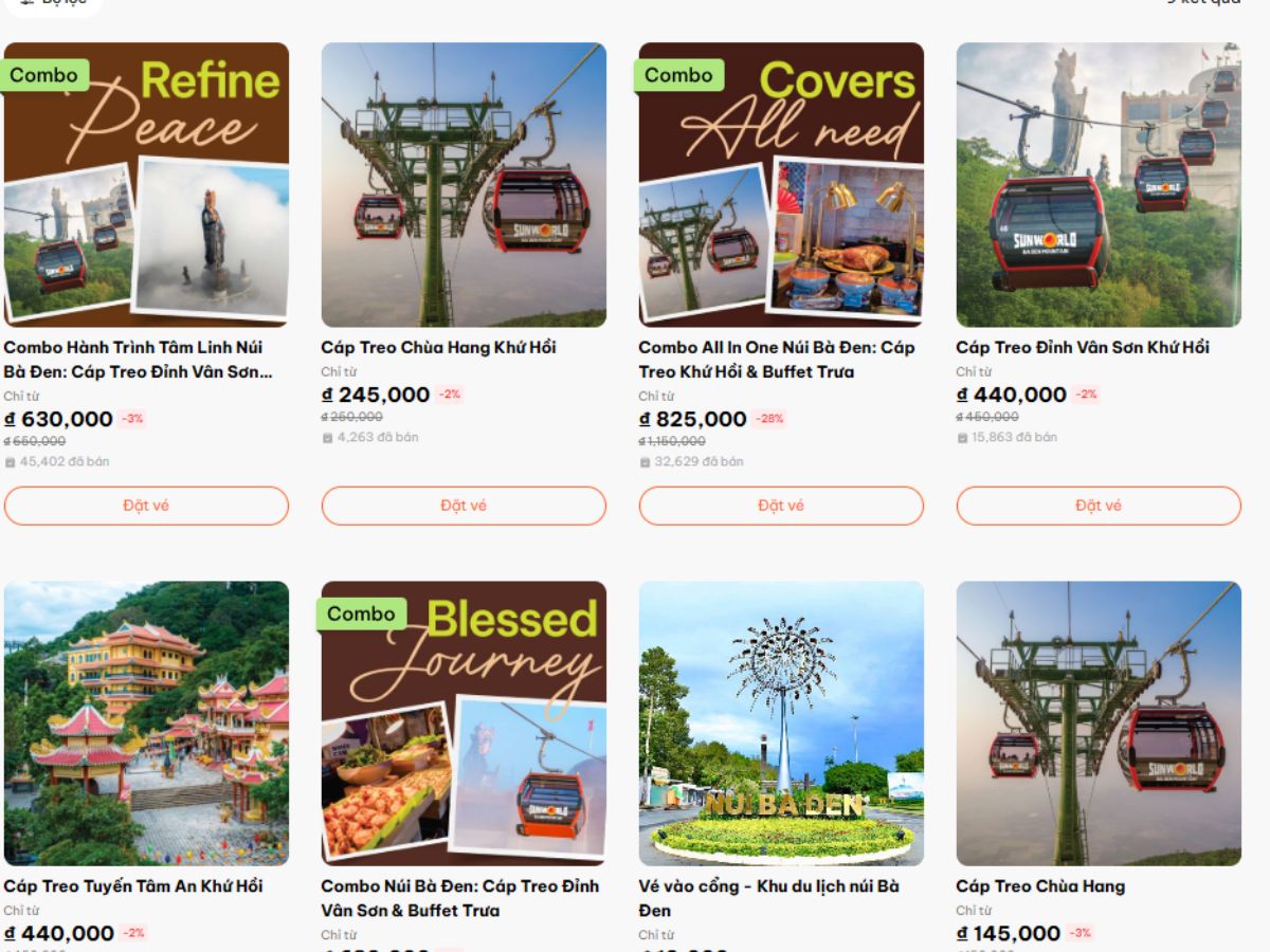 Du khách mua vé cáp treo Bà Đen online để chủ động lịch trình chiêm bái, hành hương